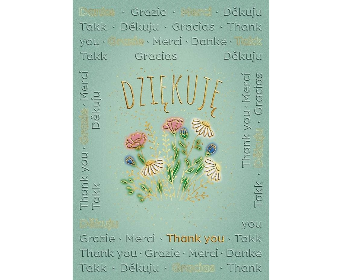Greeting card CARD A5 Thank you, Bouquet of flowers